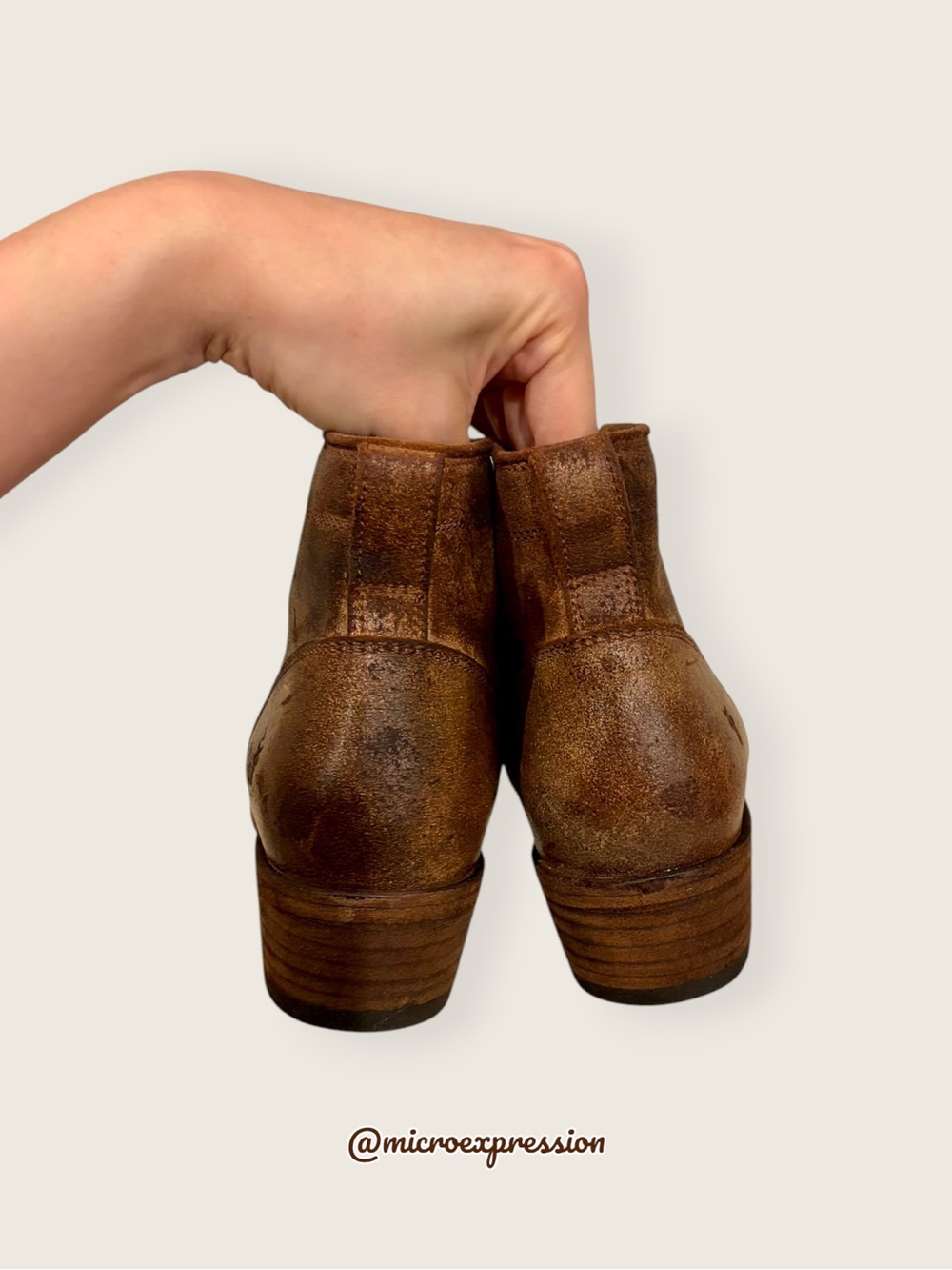 Frye Carson Lace-Up Tan Brown Leather Lace Up Academia Oxford Heeled Ankle Boot - Picture 14 of 16